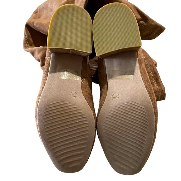 Wild Diva Women's Size 7 Brown Faux Suede Over the Knee Chunky Block Heel Boots - Picture 7 of 8